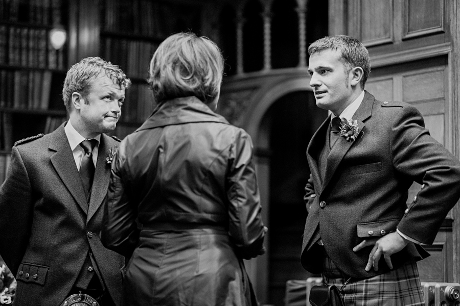Groom before the ceremony at Royal College of Physicians of Edinburgh