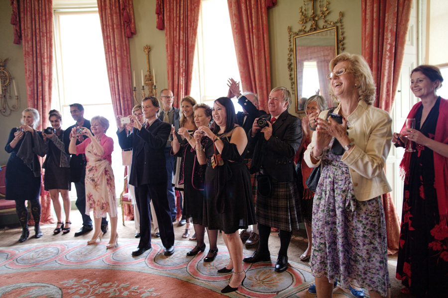 guests cheering for the couple at Culzean Castle Wedding