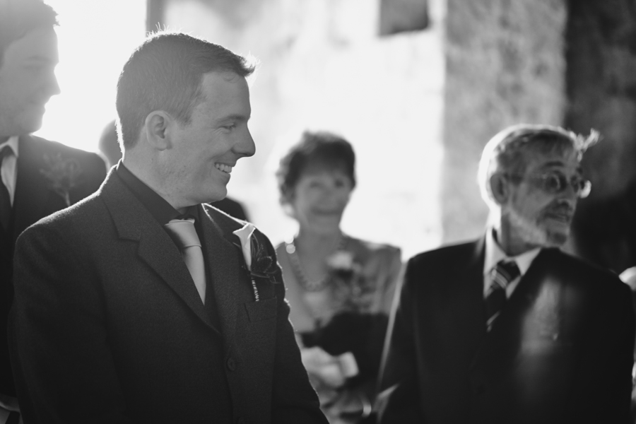 Groom waiting for thebride at Inchcolm Island wedding