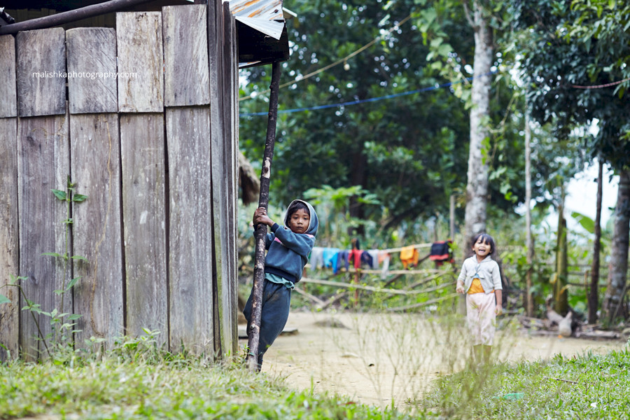 Kids at one of the Vietnamese villages