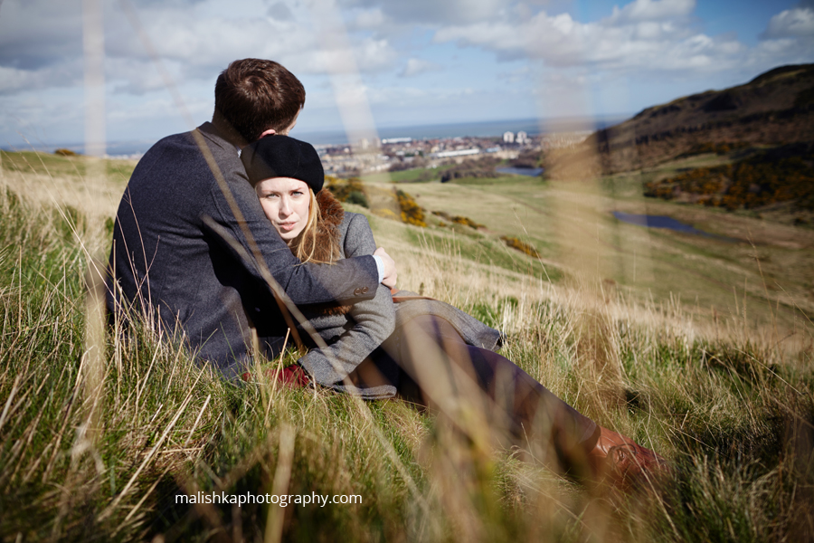 Malishka Photography capturing couple portrait in Edinburgh