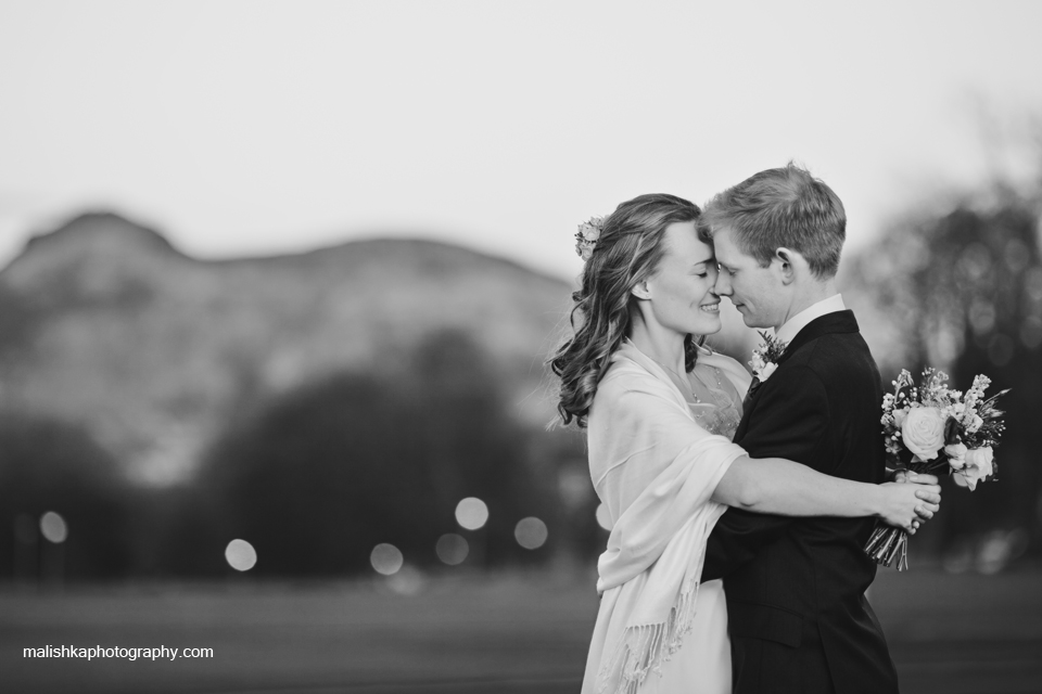 Romantic couple portraits taken by Malishka Photography in Edinburgh