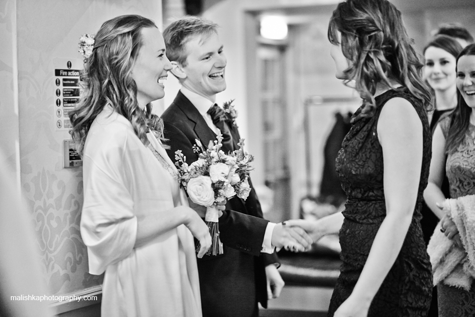 Receiving line at the wedding at Bruntsfield Hotel in Edinburgh