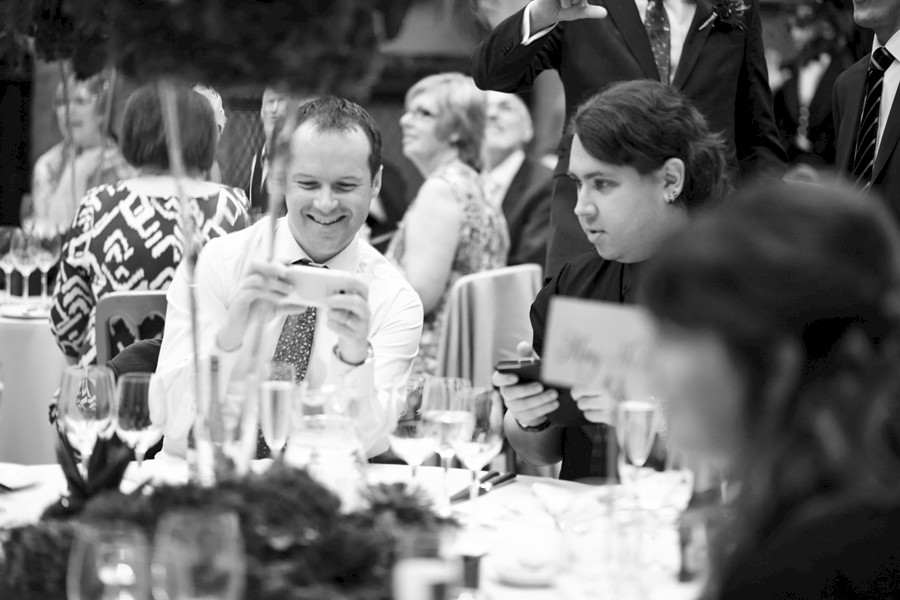 Wedding guests at Royal College of Physicians in Edinburgh