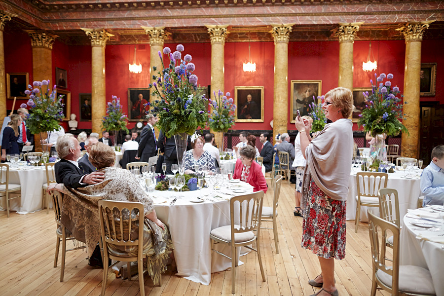 Wedding guests snapping at civil partnership at Royal College of Physicians in Edinburgh