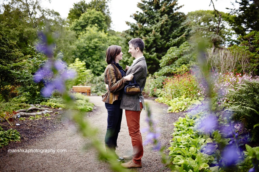 Blue flowers and one lovely couple