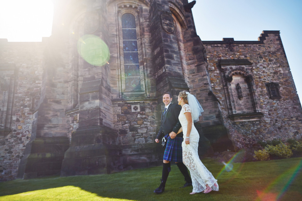 Wedding photography at Edinburgh Castle