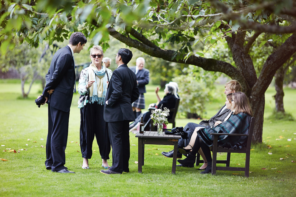 Traquair House garden wedding