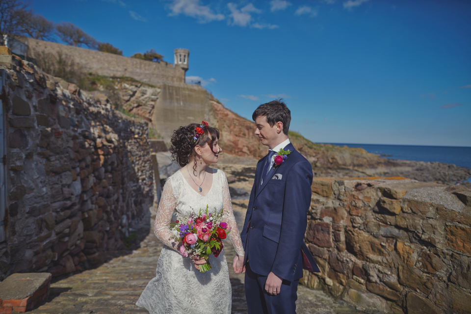 Scotland wedding photography at Crail Harbour