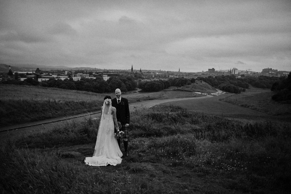 Fantastic wedding photography at Arthur's Seat, Edinburgh