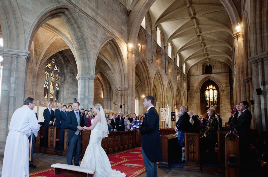 Wedding ceremony at St. Michaels' Parish in Linlithgow