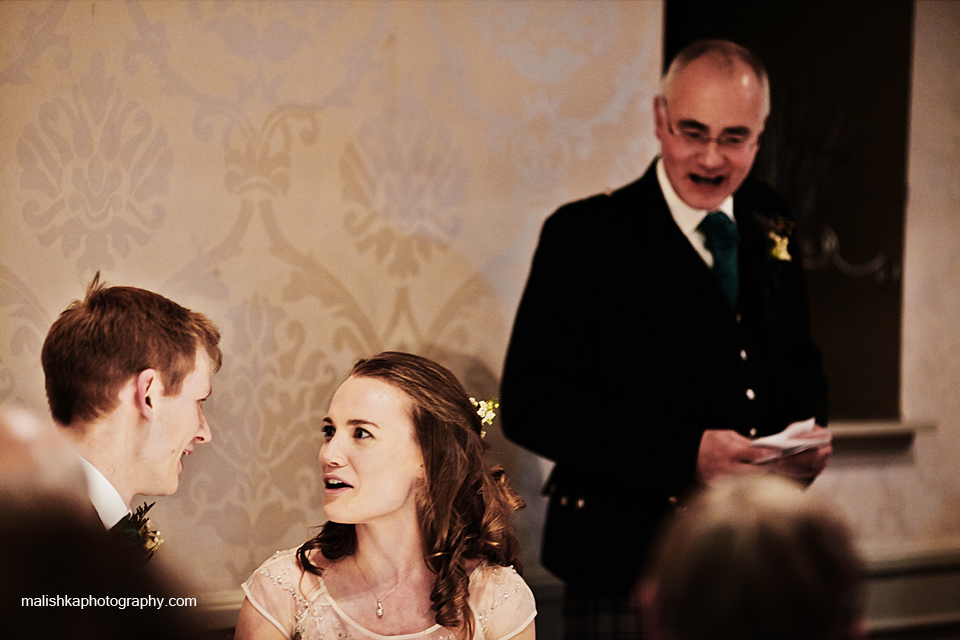 Father of the bride gives his speech at the  wedding at Bruntsfield Hotel in Edinburgh