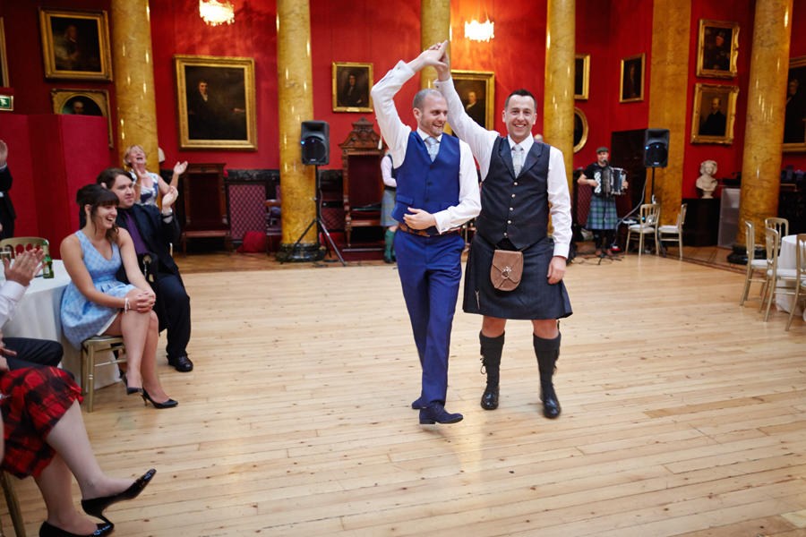 First wedding dance at civil partnership at Royal College of Physicians in Edinburgh