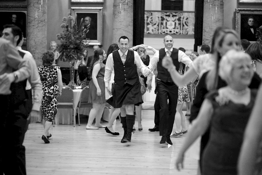 Dancing during civil partnership at Royal College of Physicians in Edinburgh