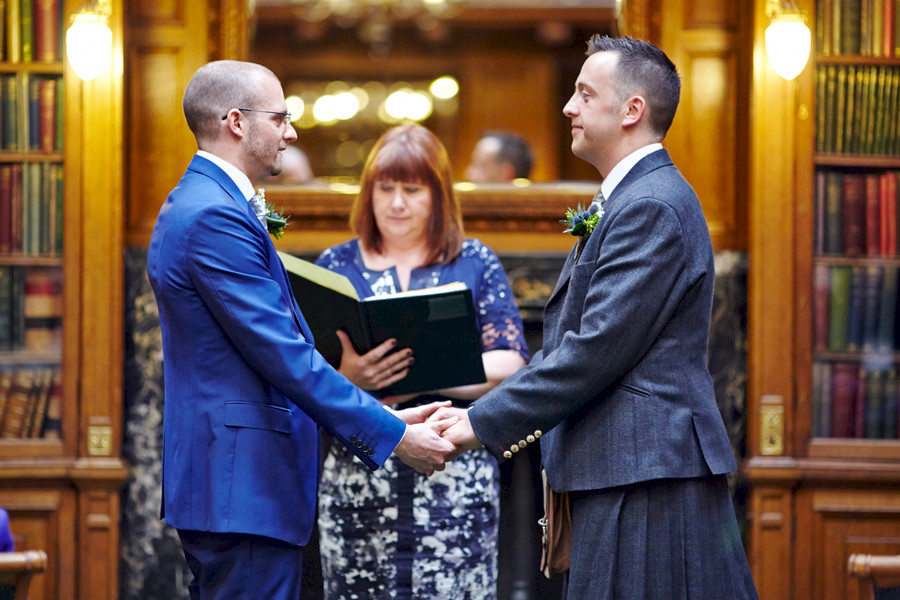Same-sex wedding ceremony at Royal College of Physicians in Edinburgh
