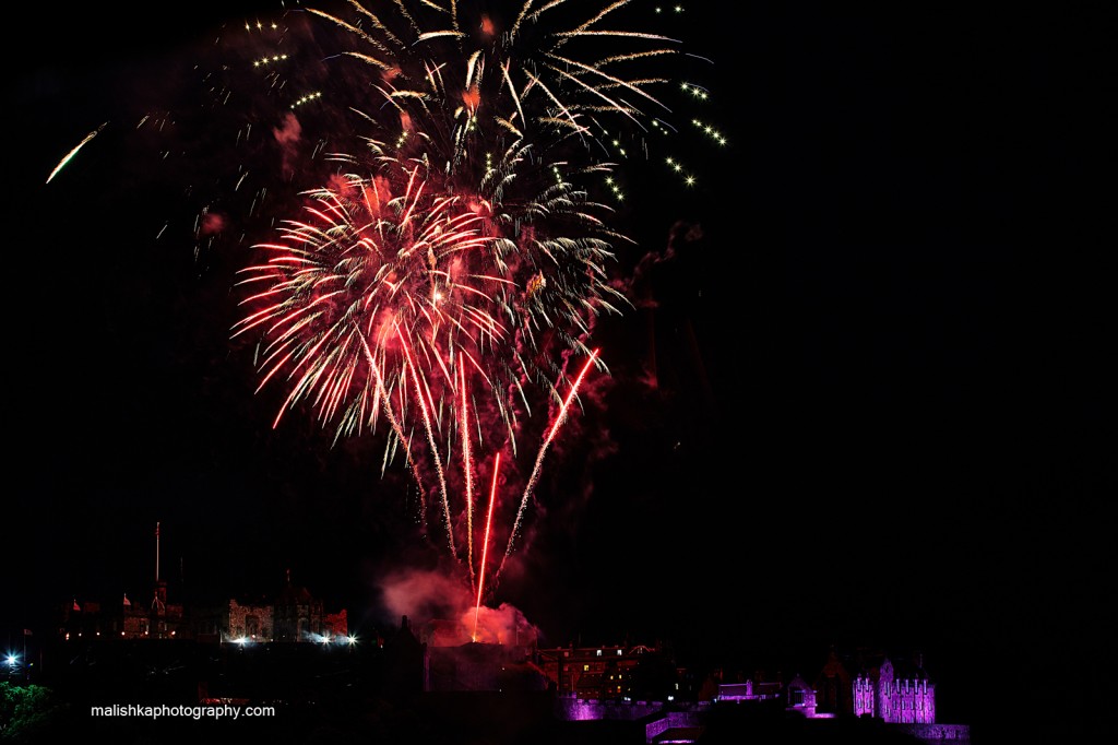 Fireworks at Edinburgh Castle during Festival 2014
