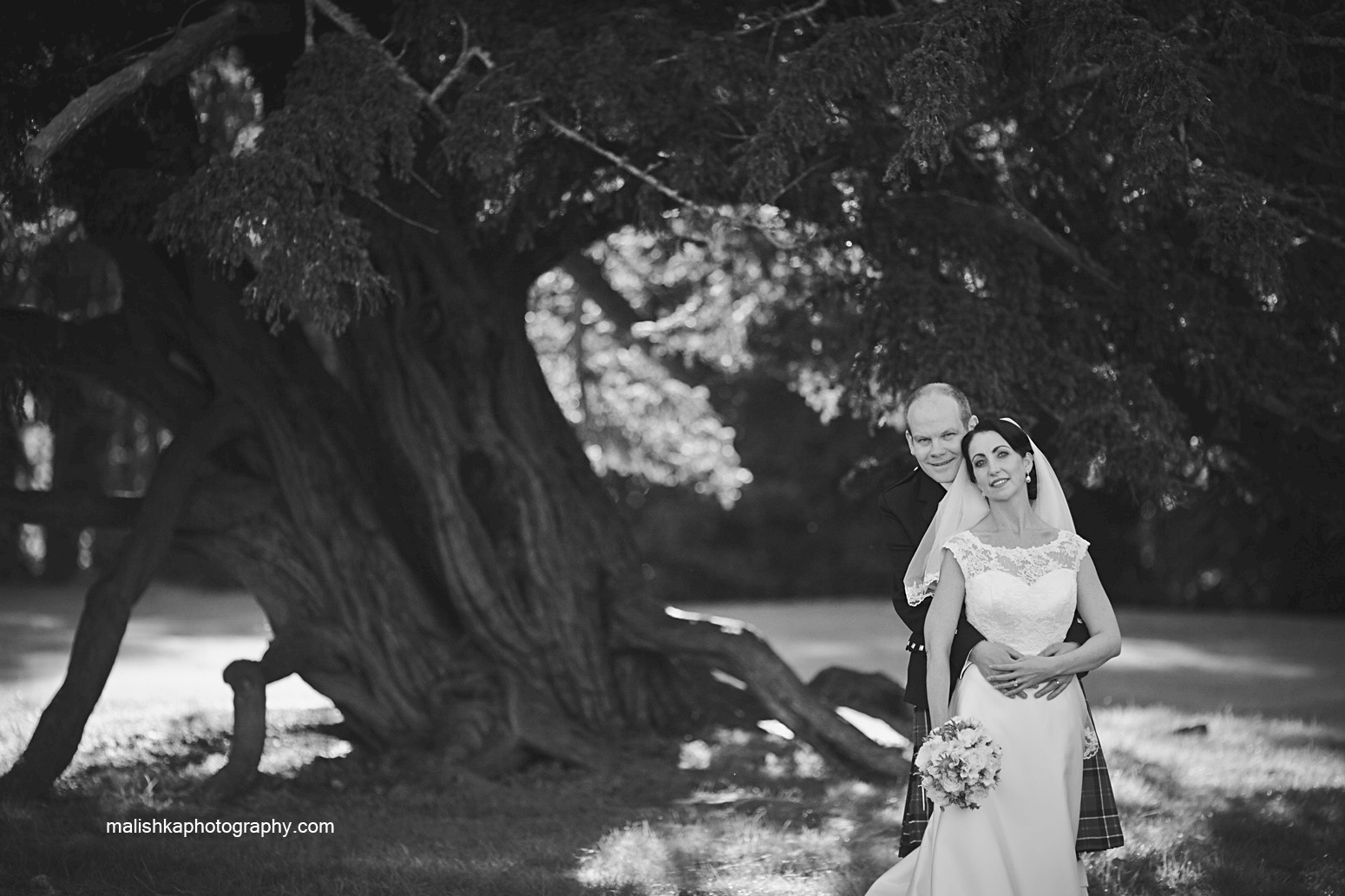 Bride and groom portraits at one of the Scottish castles,  Oxenfoord Castle