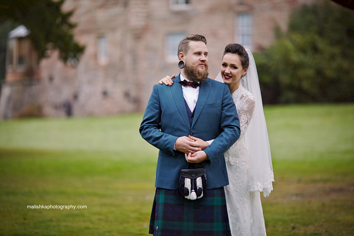 Dalhousie Castle romantic wedding photos