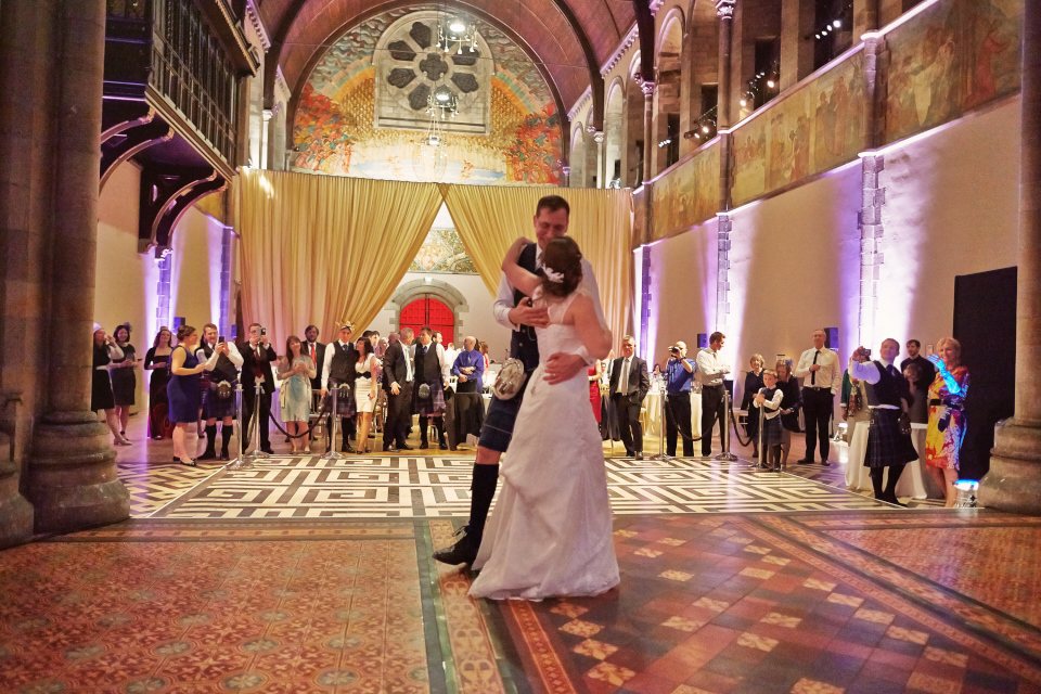 First dance moments at Mansfield Traquair city wedding in Edinburgh