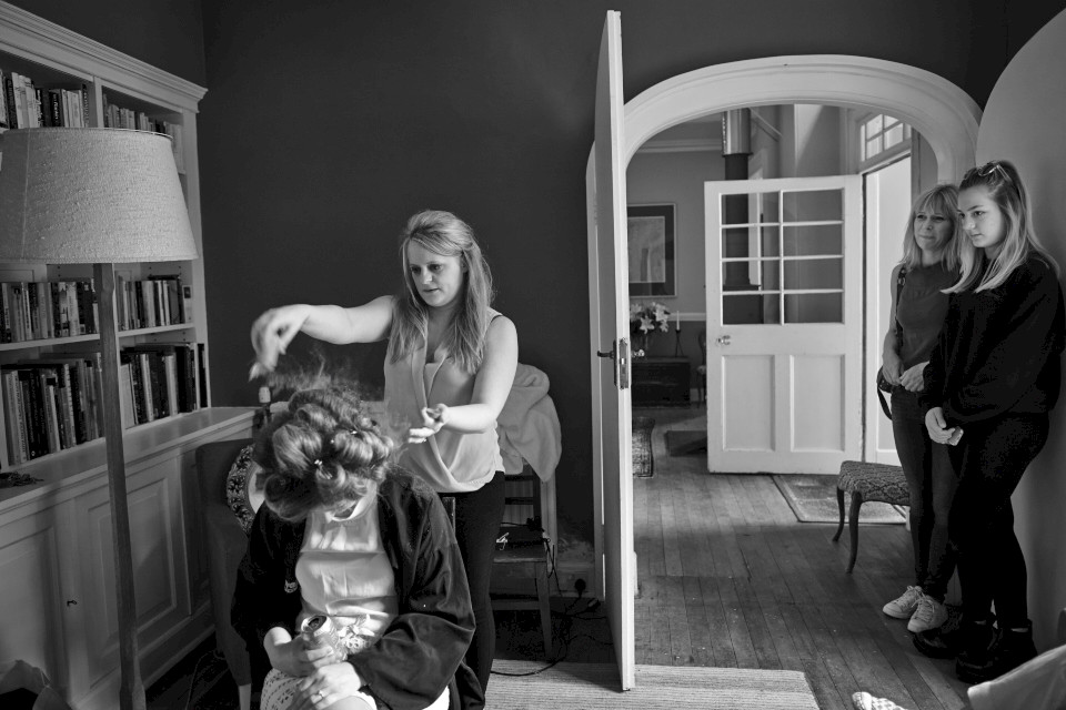 Bride getting ready at Eastwood House