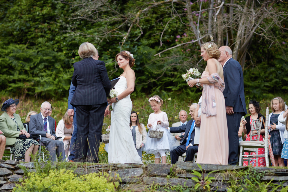 Outdoor wedding ceremony in Scotland