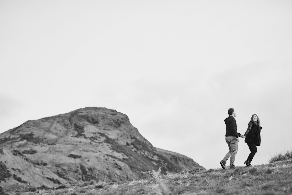 Romantic couple session photos at Arthur's Seat in Edinburgh