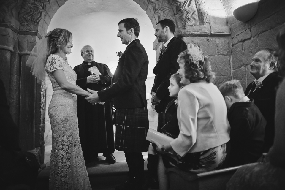 Wedding ceremony at St.Marys Chapel at Edinburgh Castle