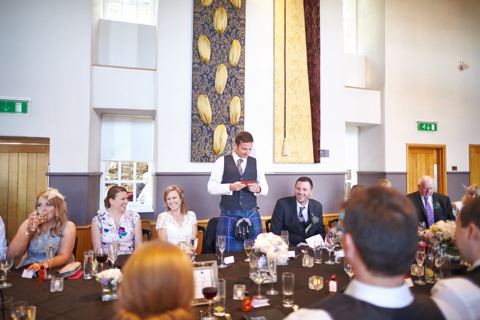 Groom speech at Edinburgh Castle wedding reception