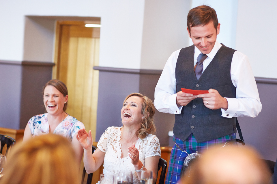 Good times at Edinburgh wedding reception speeches