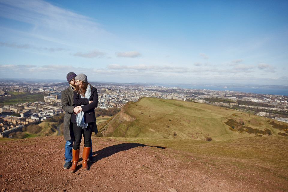 Couple session at the top of Arthur's Seat