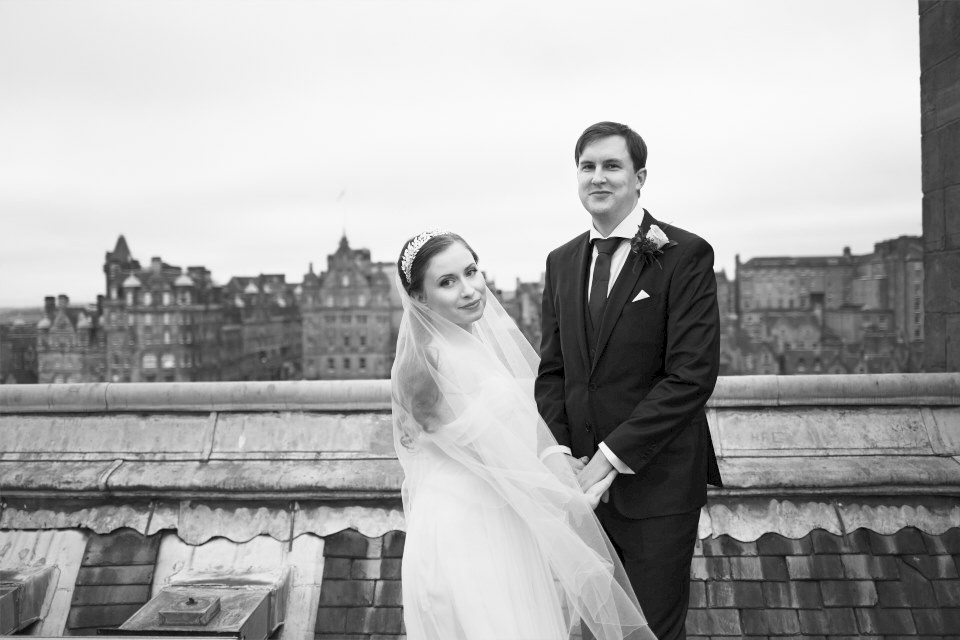 Wedding photography on the roof of the Balmoral