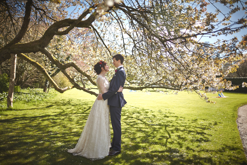 Bride and groom at Cambo Estate wedding Scotland