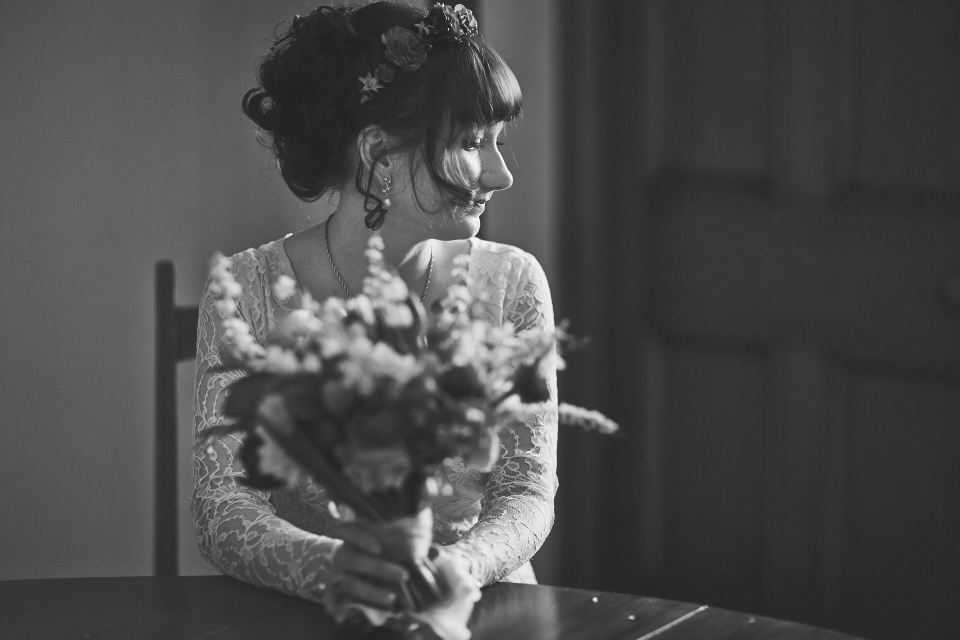 Bride before the ceremony at Cambo Estate wedding