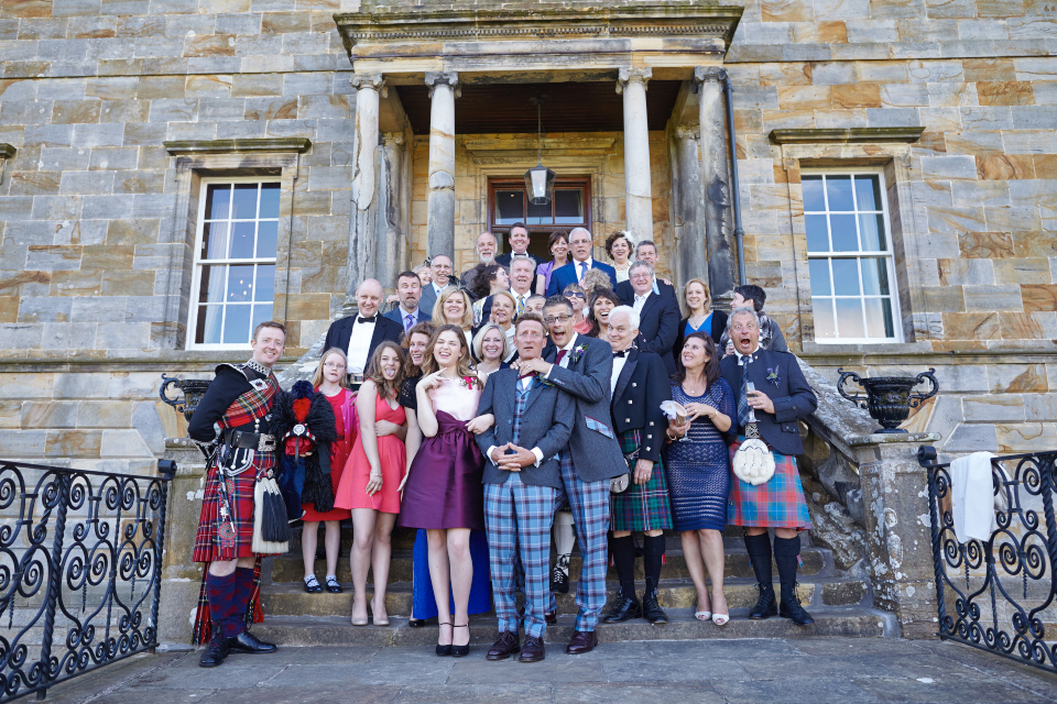 Kinross House wedding guests group photo
