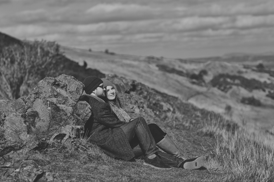 Romantic couple session photos at Arthur's Seat