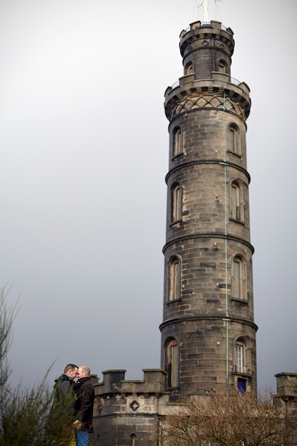 Winter gay couple session on Calton Hill